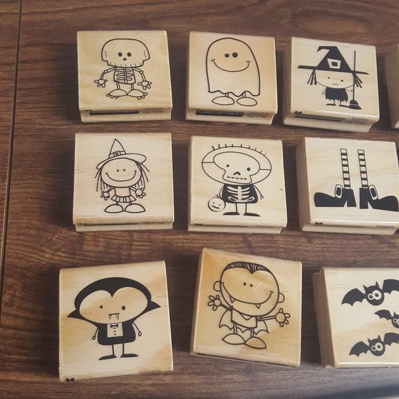 Craftsmart Halloween Rubber Stamps Assorted Set of 16 Unused - Picture 2 of 5